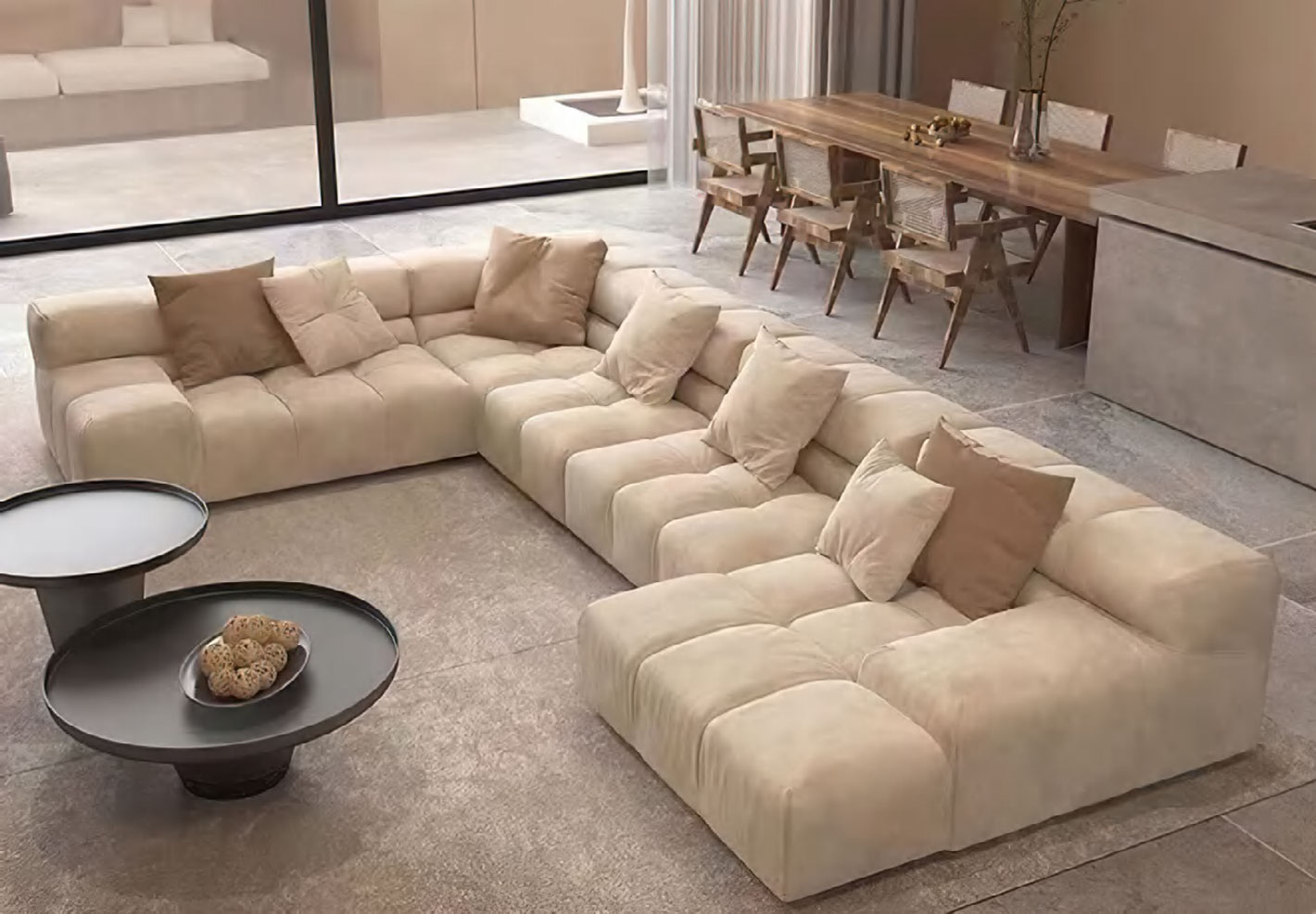 DFUP-3042 02 Luxurious and Spacious Sectional Sofa for Hotels, DFUP 3042 02