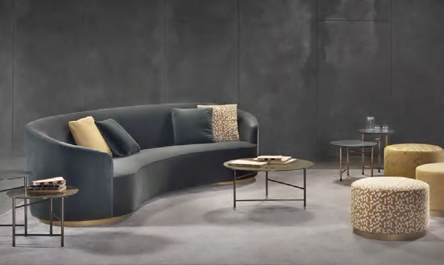 DFUP-3090 02 Modern Round Three Seater Sofa for Hotel Lounges, DFUP 3090 02