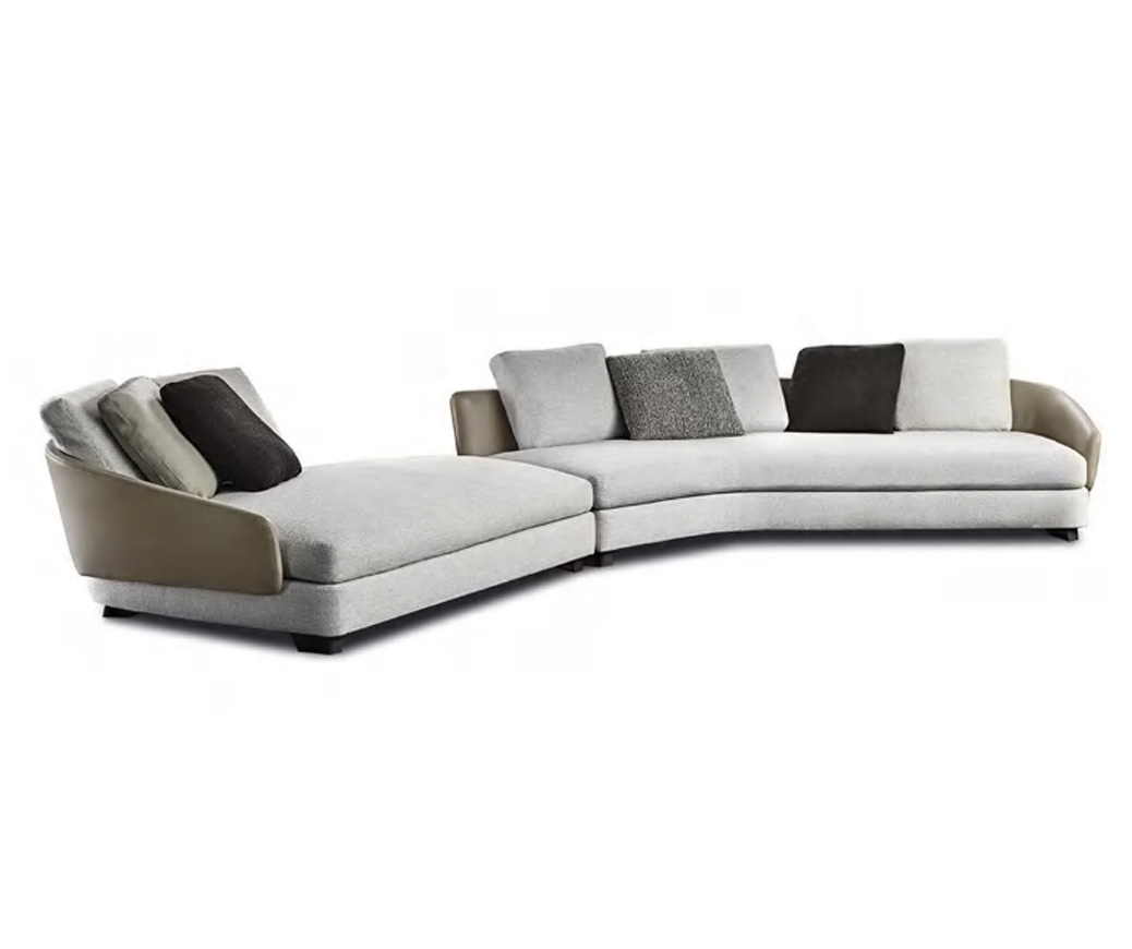 DFUP-3157 03 Elegant Curved Three-Seater Sofa with Plush Upholstery, DFUP 3157 03