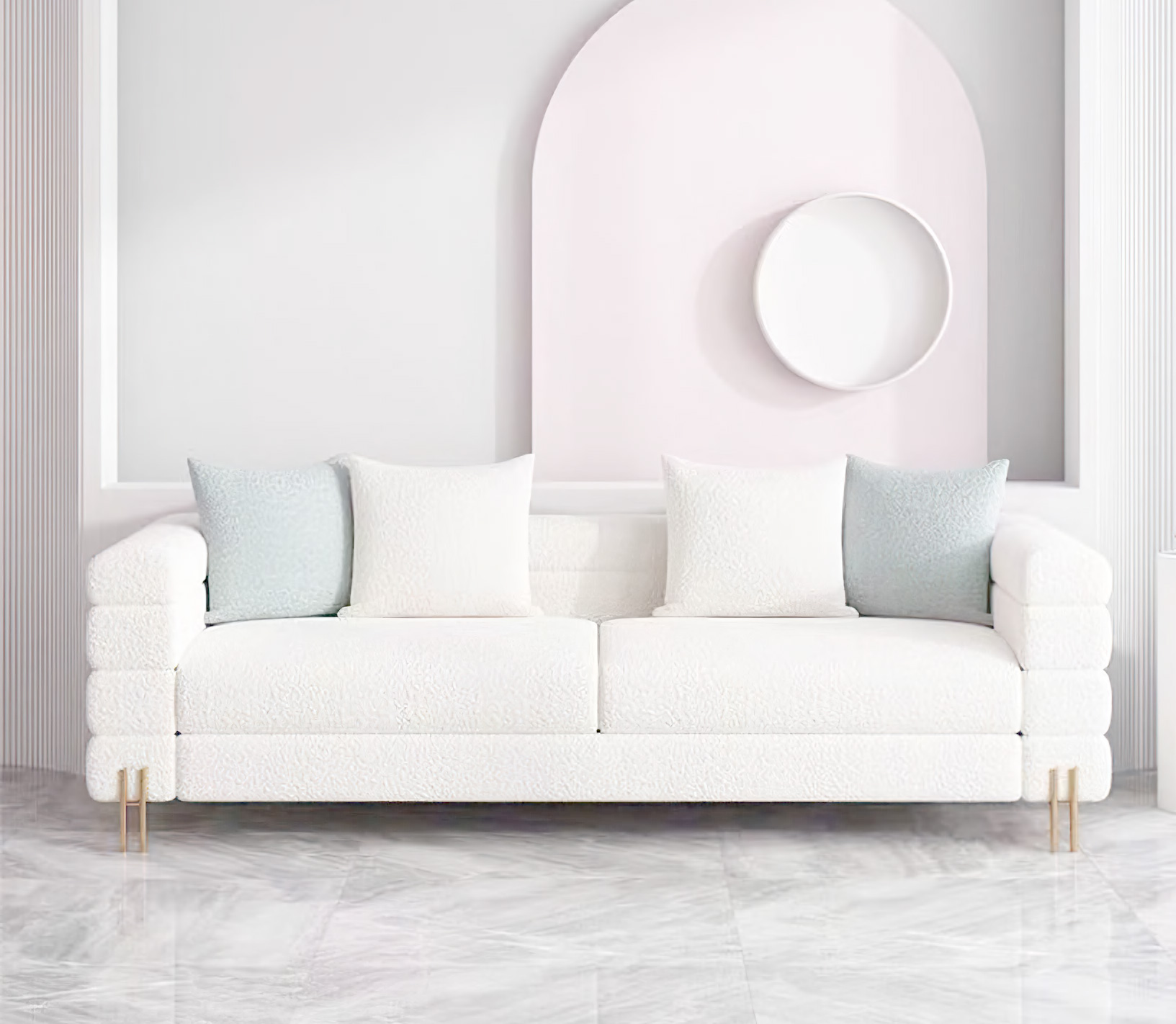 DFUP-3180 01 Mid-Century Modern Single and Double Seater Sofa Set, DFUP 3180 01