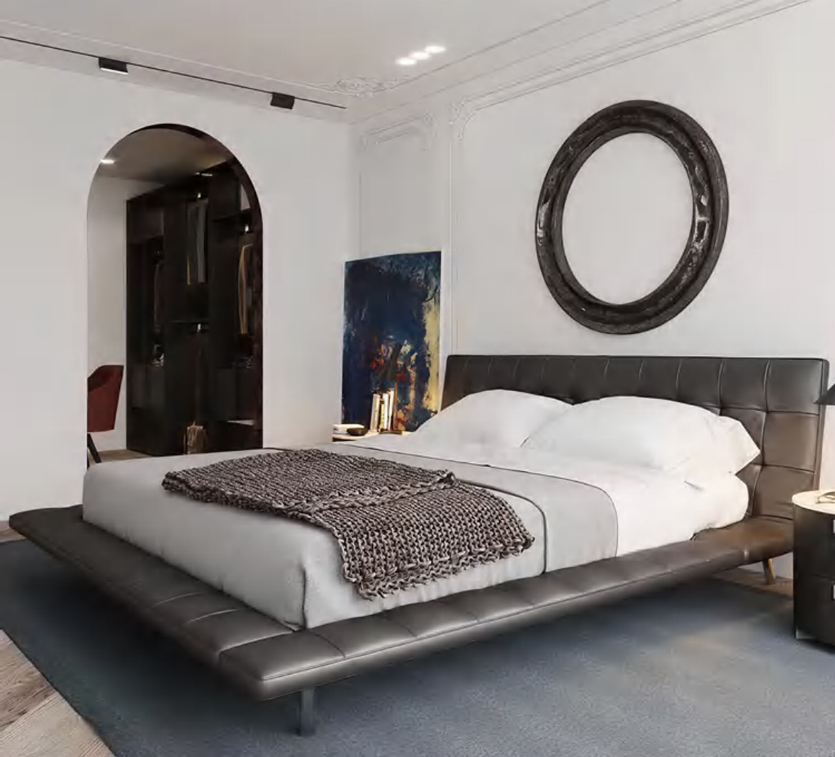 DFUP-4032 02 Tufted Wingback Bed with Plush Upholstery, DFUP 4032 02