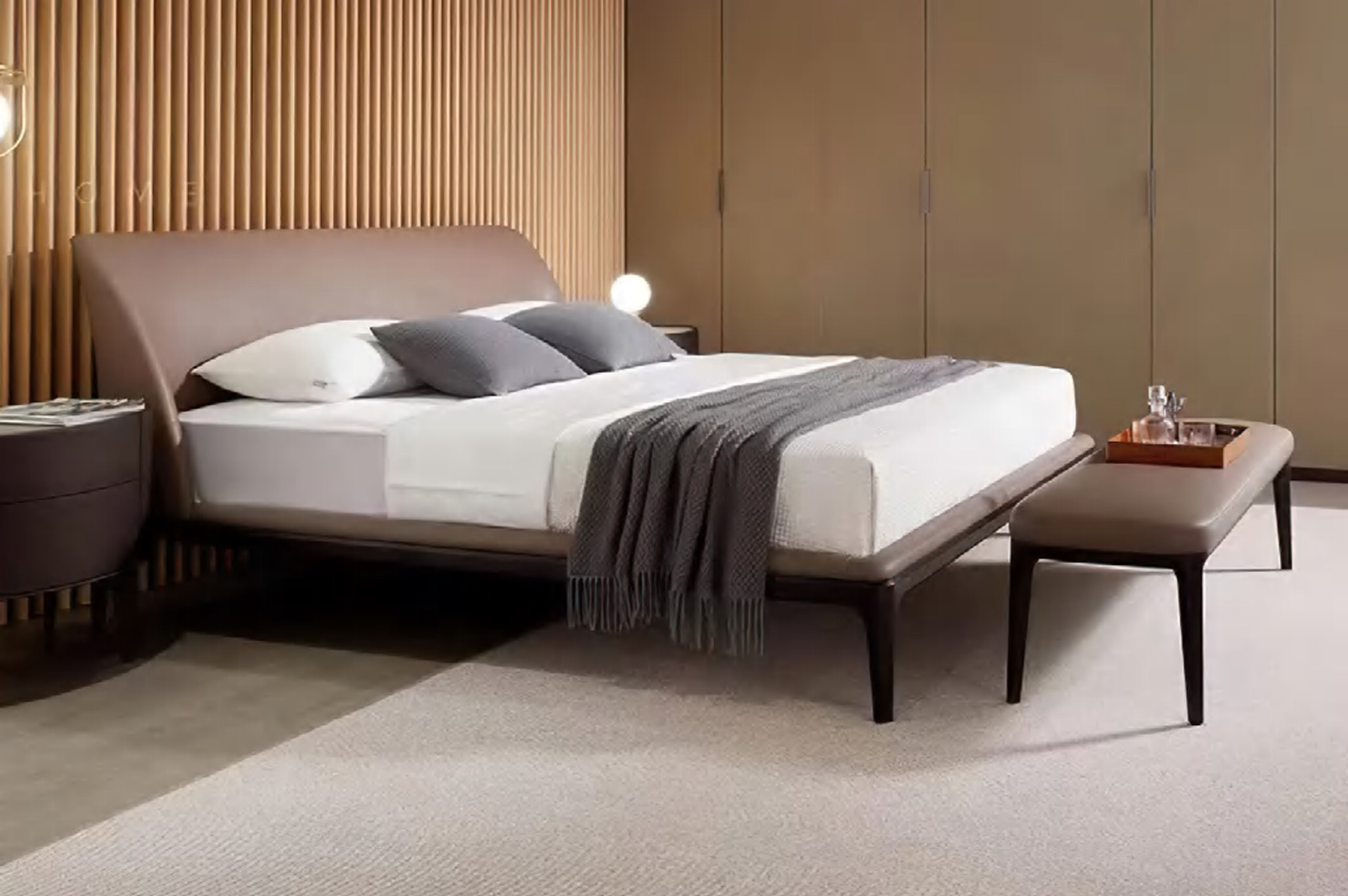 Elegant Luxury Wingback Bed with Plush Upholstery, DFUP 4036 03