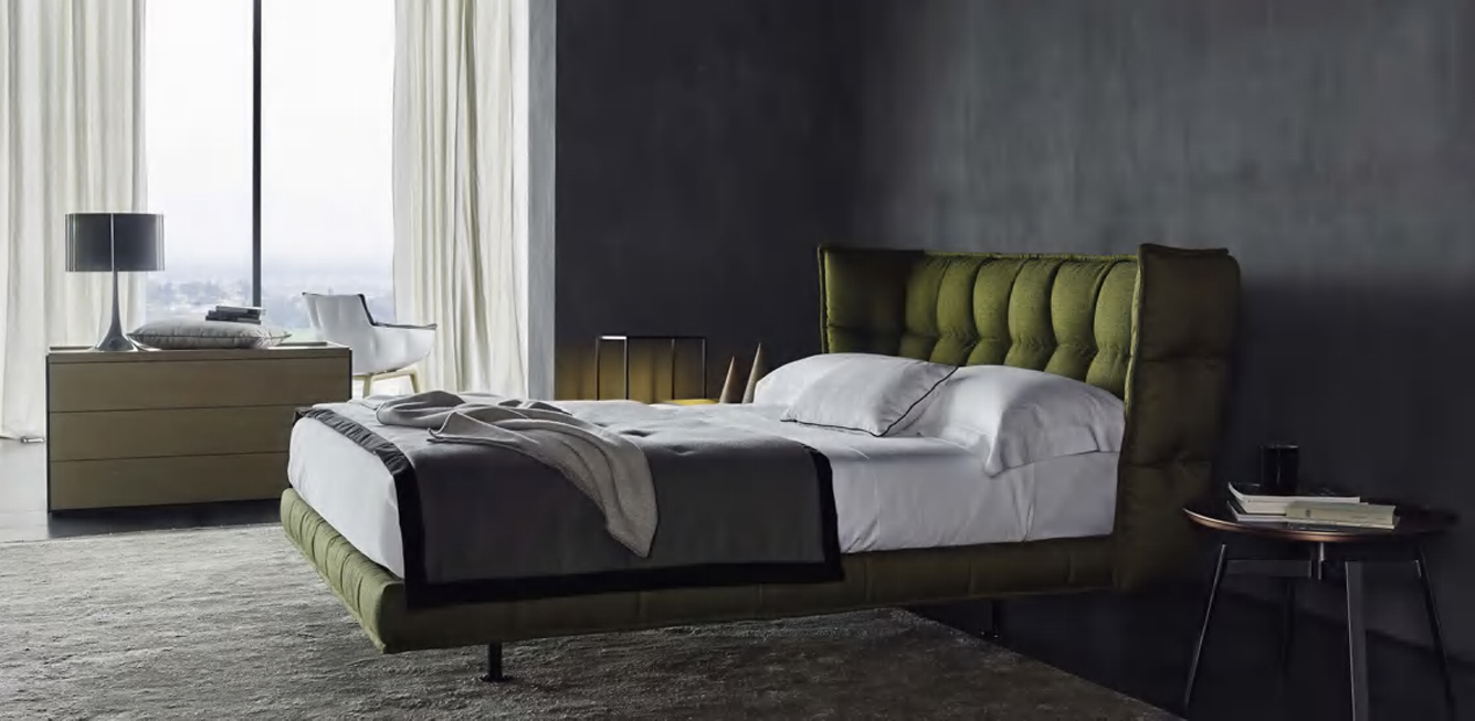 Contemporary Wingback Bed with Luxe Upholstery, DFUP 4037 03