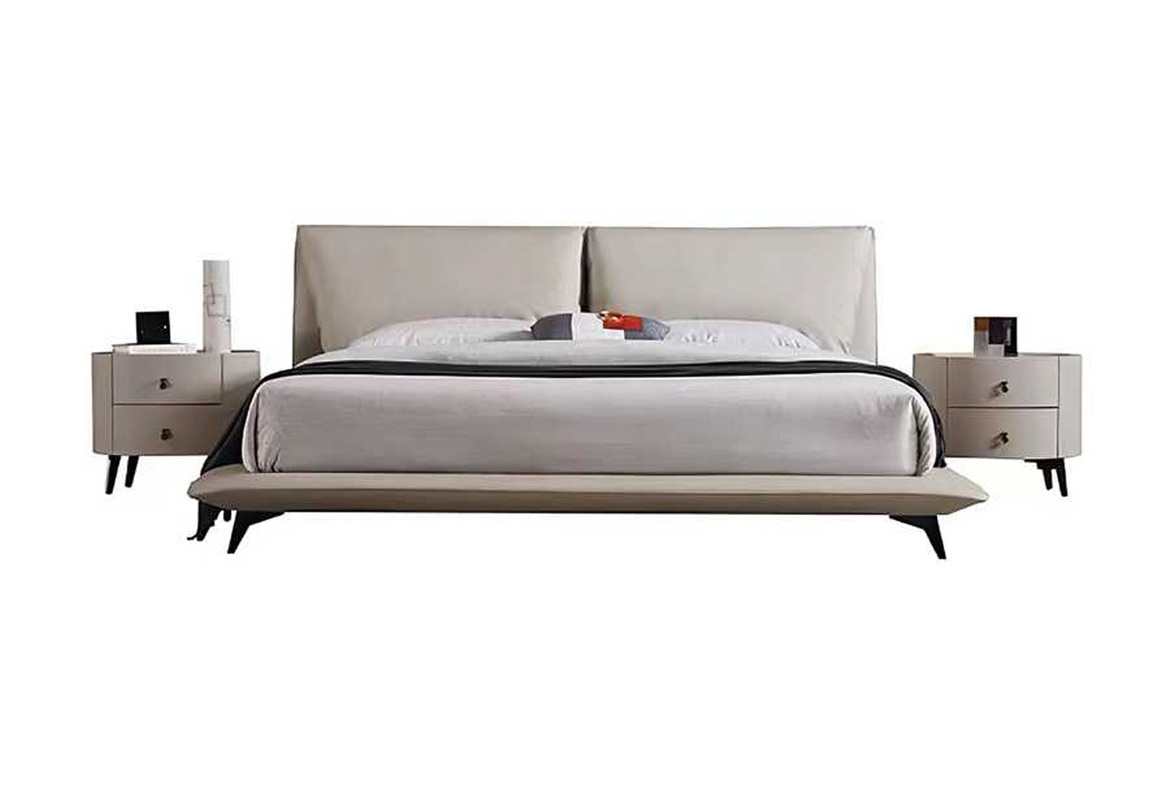 Clean Modern Design Wingback Bed with Plush Upholstery, DFUP 4047 03