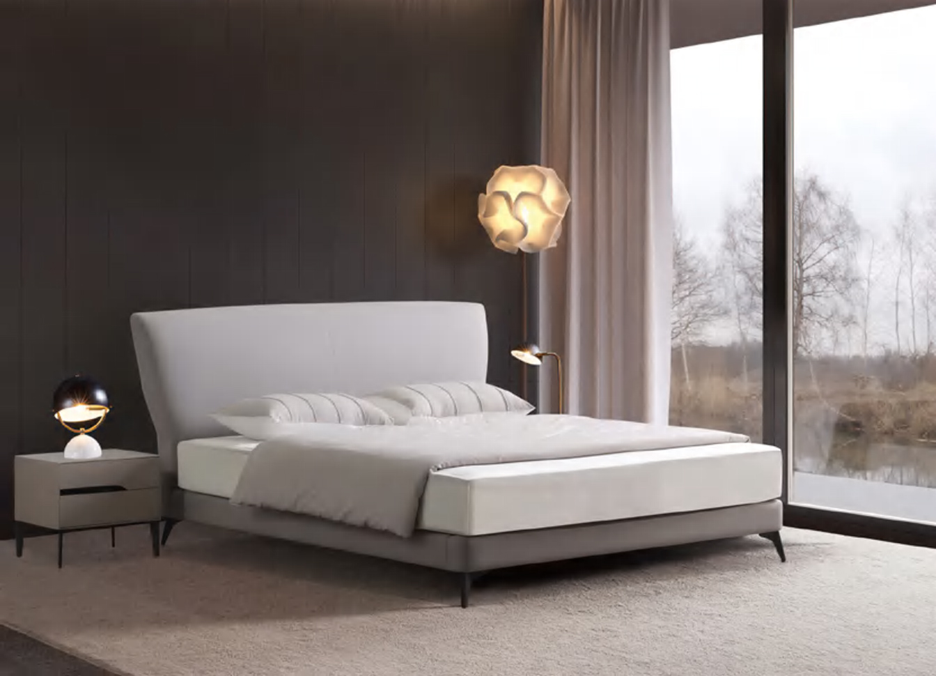 Clean and Elegant Minimalist Upholstered Bed, DFUP 4063 02