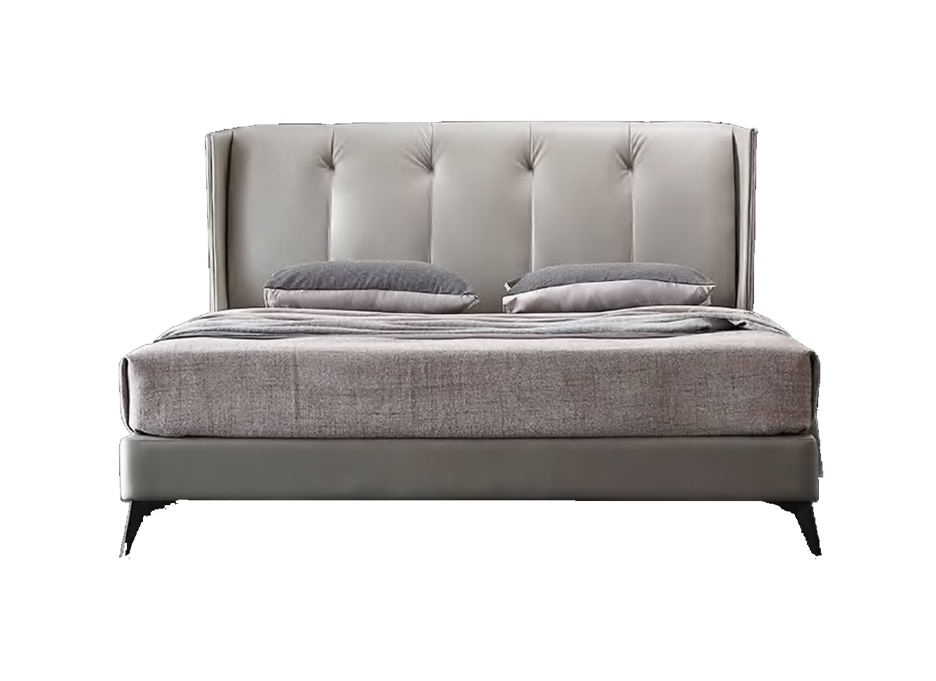 Premium Upholstered Bed with Modern Wingback, DFUP 4067 03