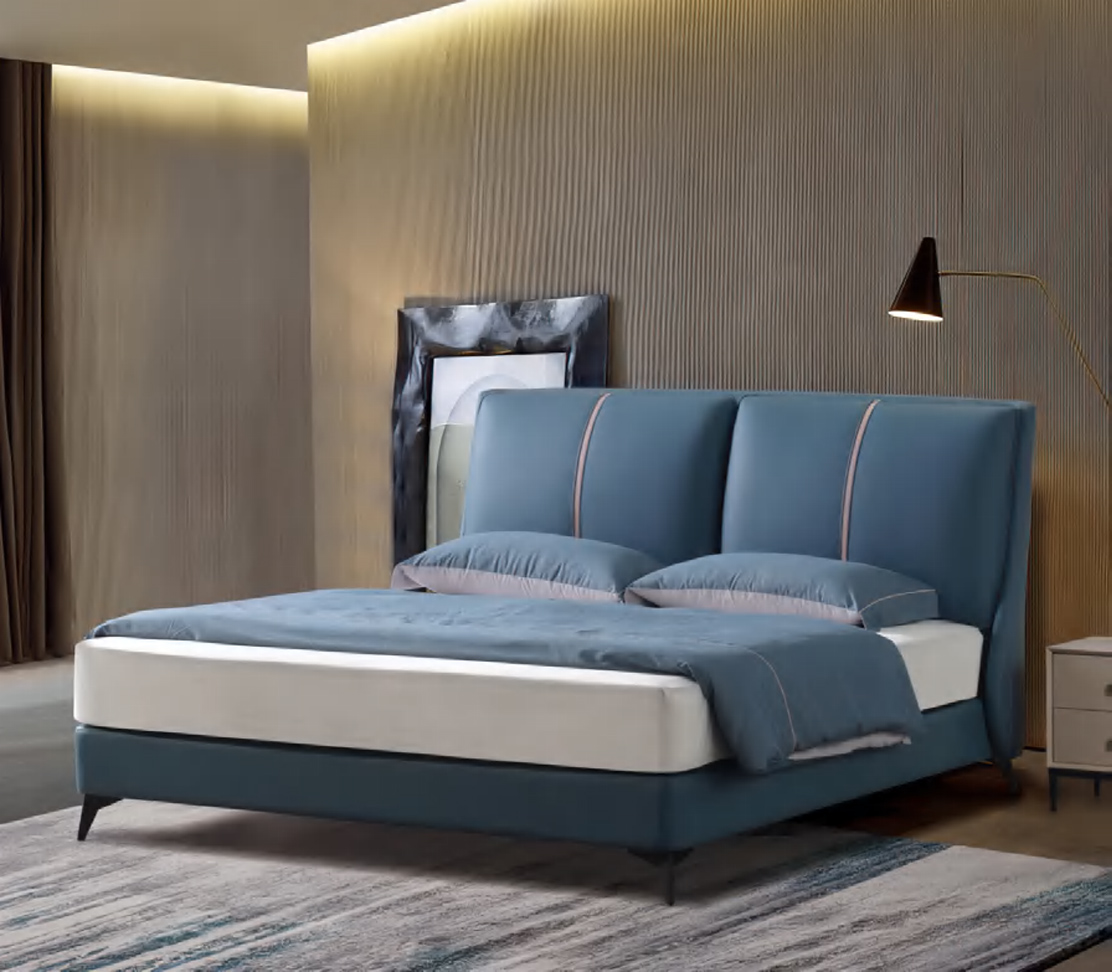 Chic Upholstered Wingback Bed with Padded Headboard, DFUP 4068 02