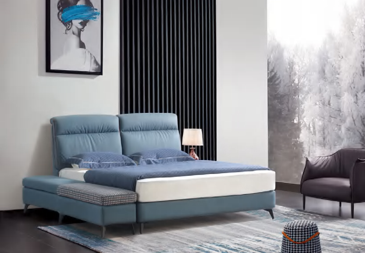 DFUP-4075 02 Modern Luxury Upholstered Bed with Ottoman, DFUP 4075 02