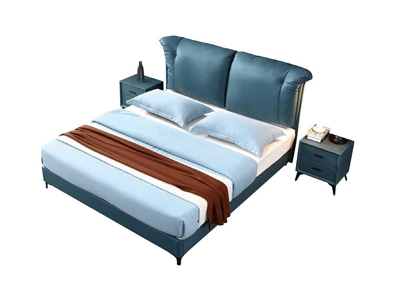 Contemporary Modern Wingback Bed with Plush Comfort, DFUP 4085 03