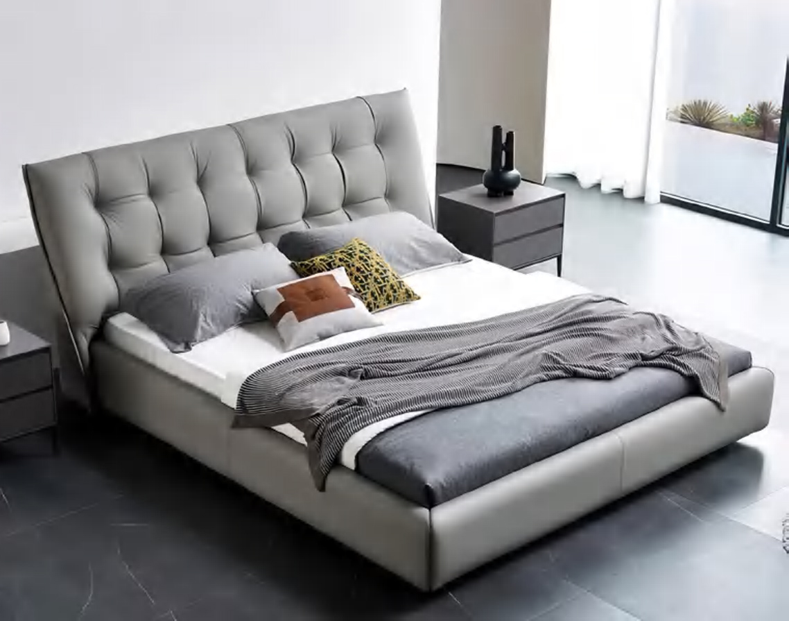 Tufted Wingback Bed with Elegant Upholstery, DFUP 4086 02