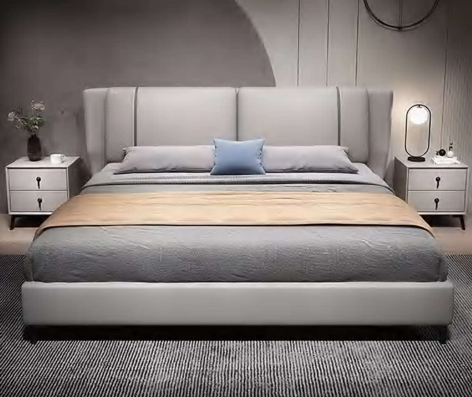 Elegant Luxury Wingback Upholstered Bed, DFUP 4088 02