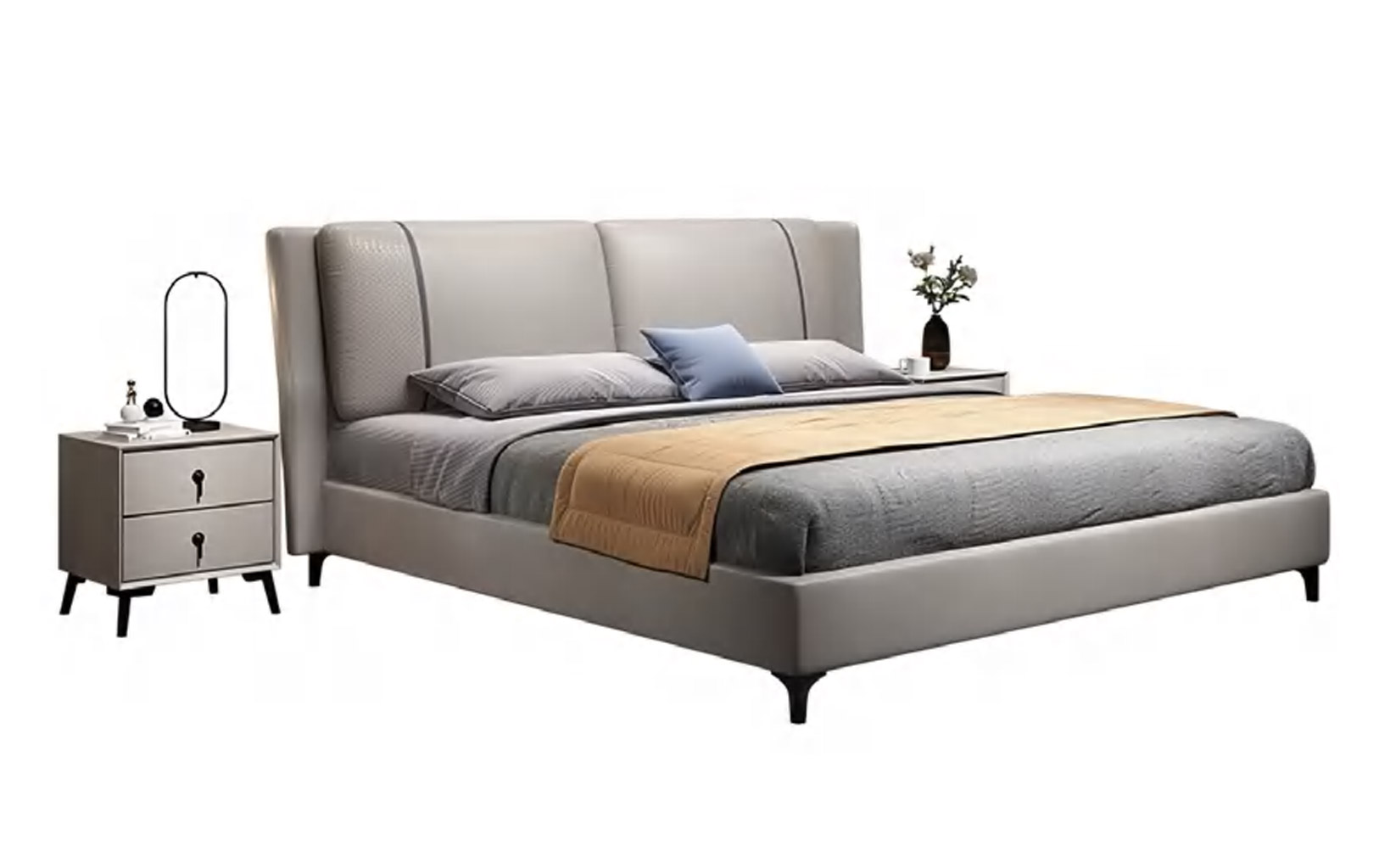 Elegant Luxury Wingback Upholstered Bed, DFUP 4088 03