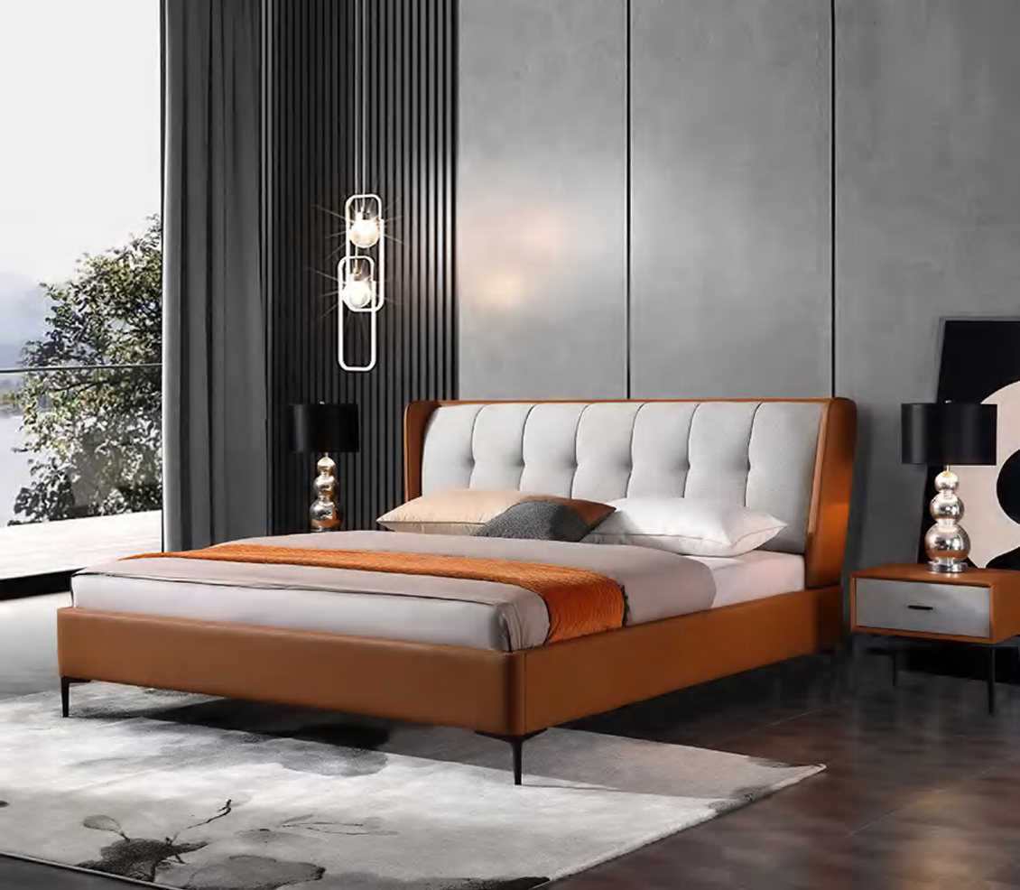 DFUP-4091 03 Modern Premium Wingback Bed with Plush Upholstery, DFUP 4091 03