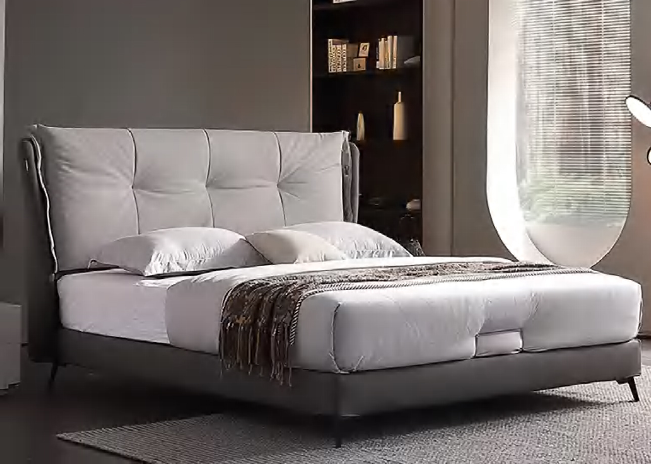 Modern Elegant Wingback Bed with Luxurious Upholstery, DFUP 4092 02