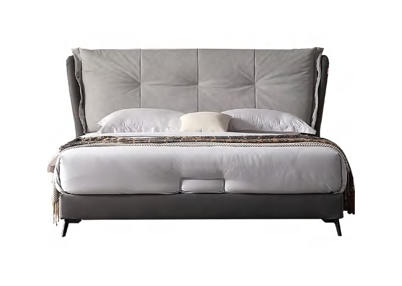 Modern Elegant Wingback Bed with Luxurious Upholstery, DFUP 4092 03