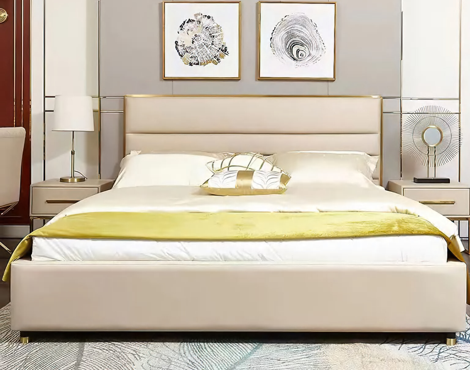 Minimalist Wingback Bed with Clean Modern Design, DFUP 4095 01