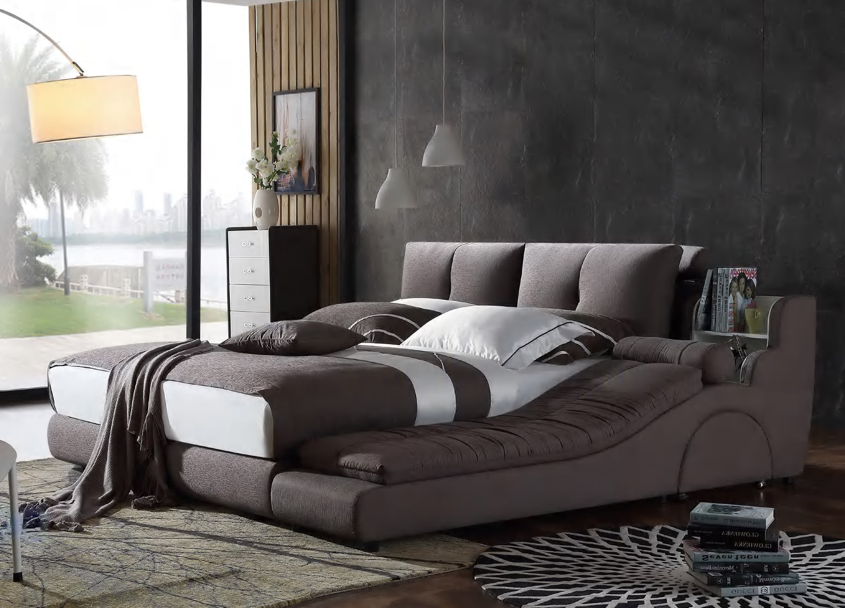 Ultramodern Wingback Bed with Contemporary Elegance, DFUP 4100 01