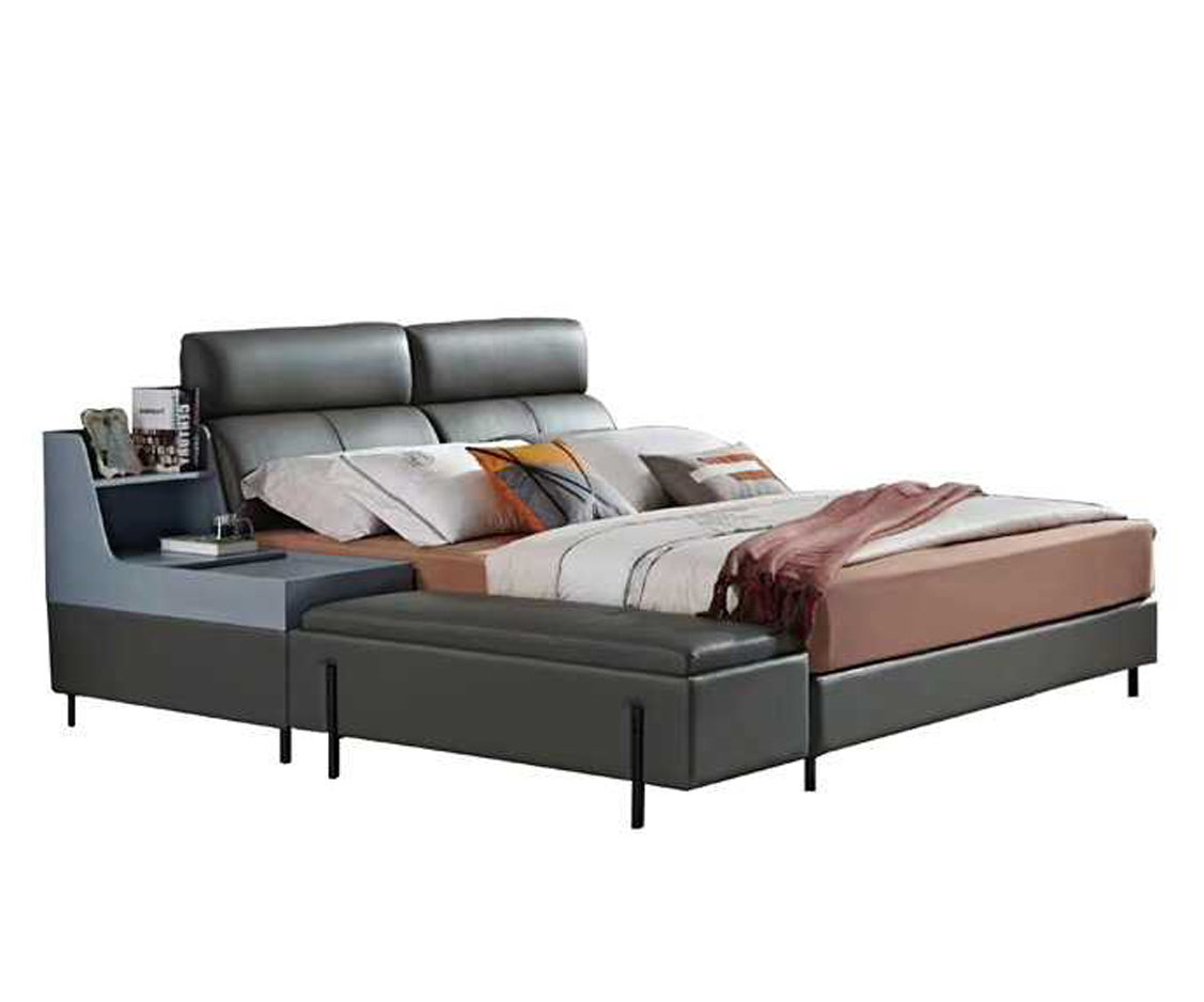 Contemporary Wingback Bed with Luxurious Upholstery, DFUP 4102 03