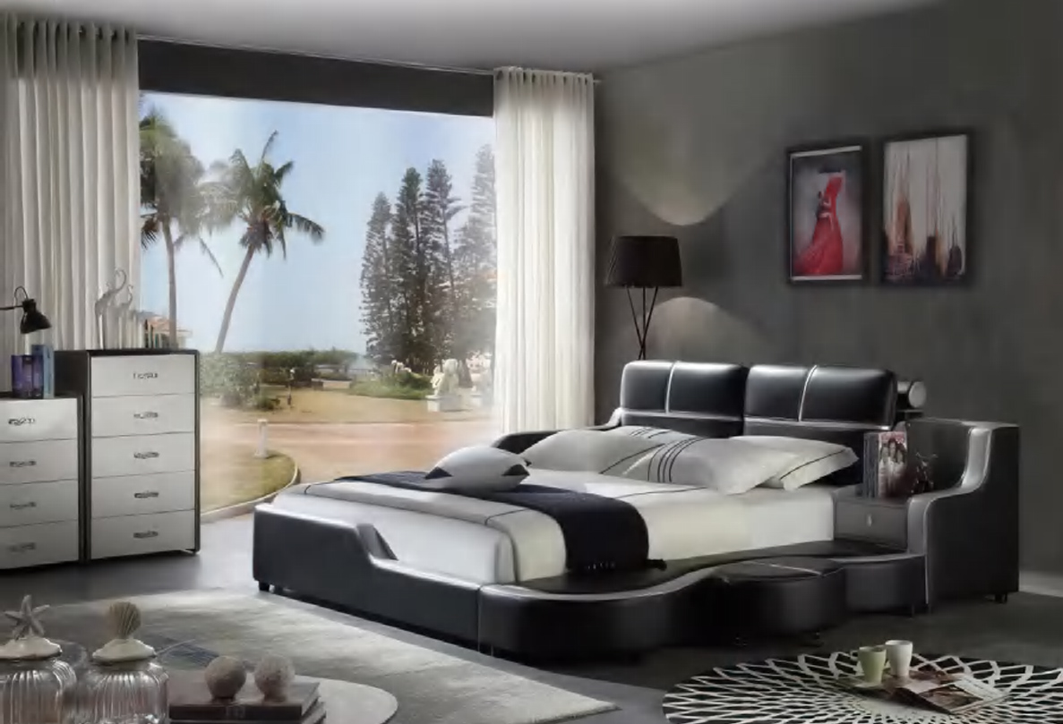 DFUP-4103 03 Elegant Wingback Bed with Plush Upholstery, DFUP 4103 03