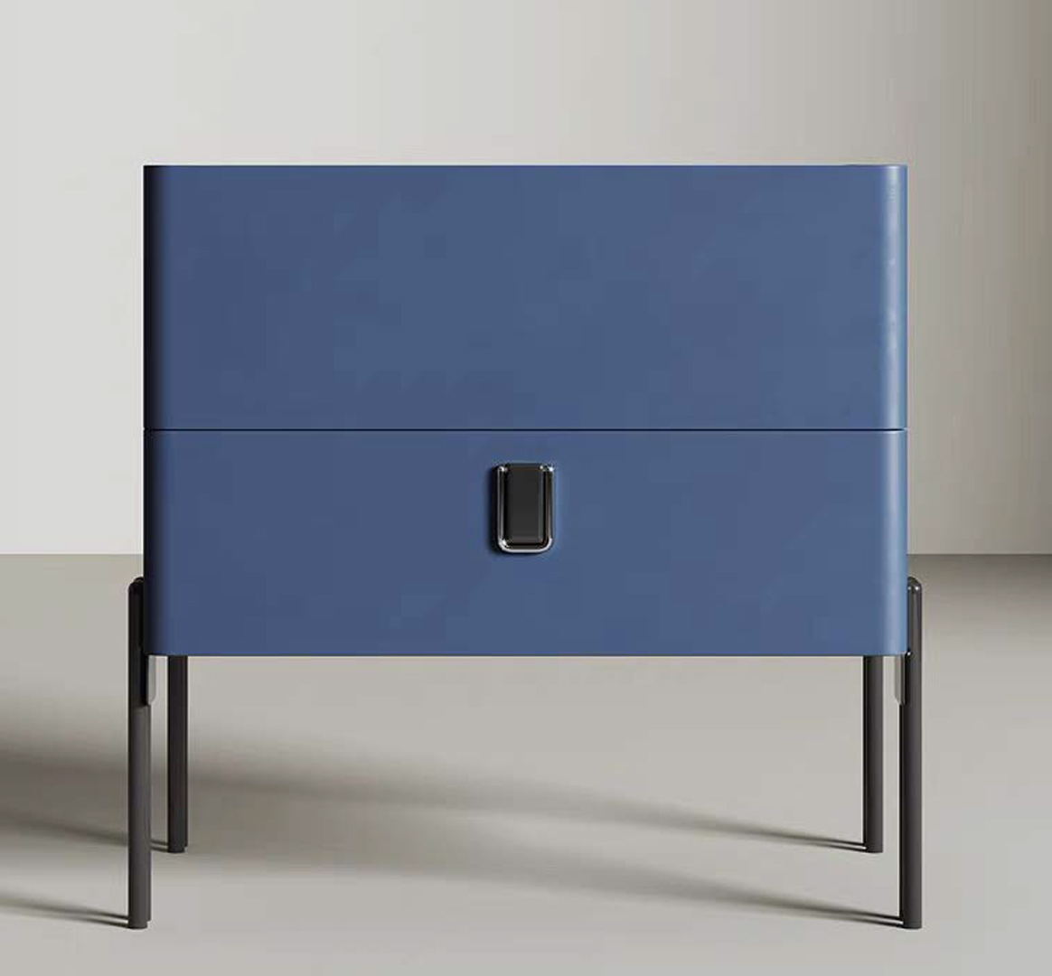 Classic Blue Solid Wood Nightstand with Drawer - Size 2, DFUP 5002 1 01