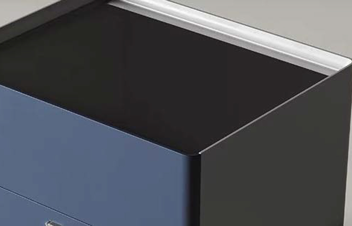 Classic Blue Solid Wood Nightstand with Drawer - Size 2, DFUP 5002 1 03