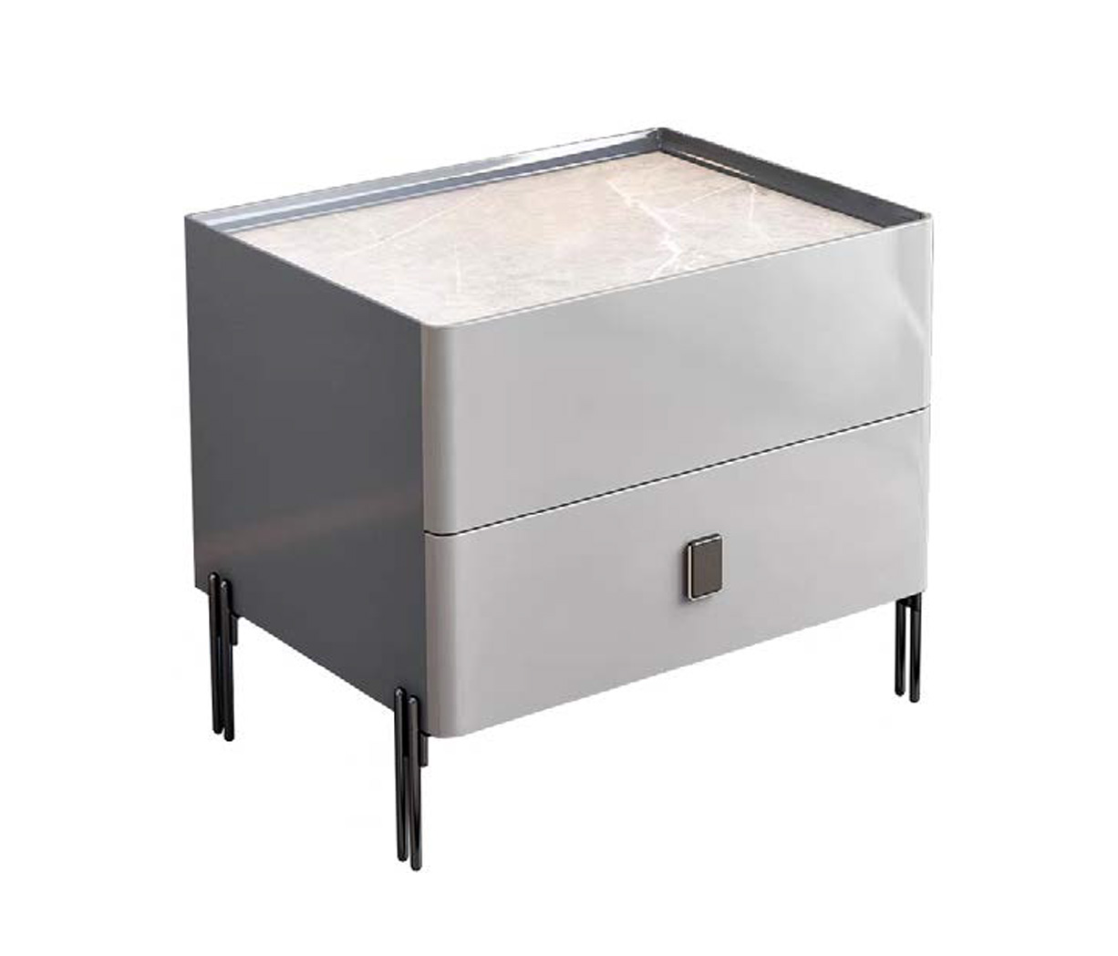 Classic White Solid Wood Nightstand with Drawer, DFUP 5002 2 02