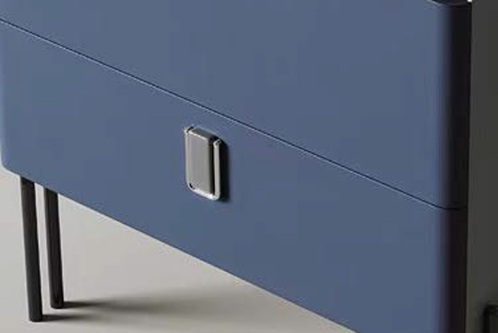 Classic Blue Solid Wood Nightstand with Drawer - Size 2, DFUP 5002 3 02