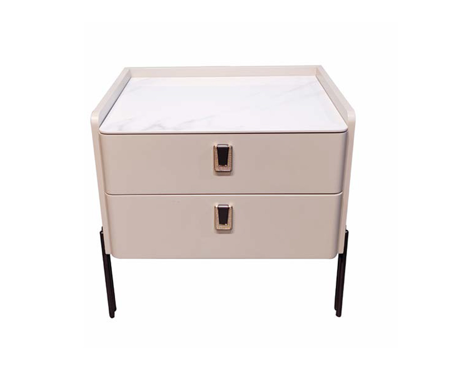 Elegant Solid Wood Nightstand with Two Drawers, DFUP 5004 1 02