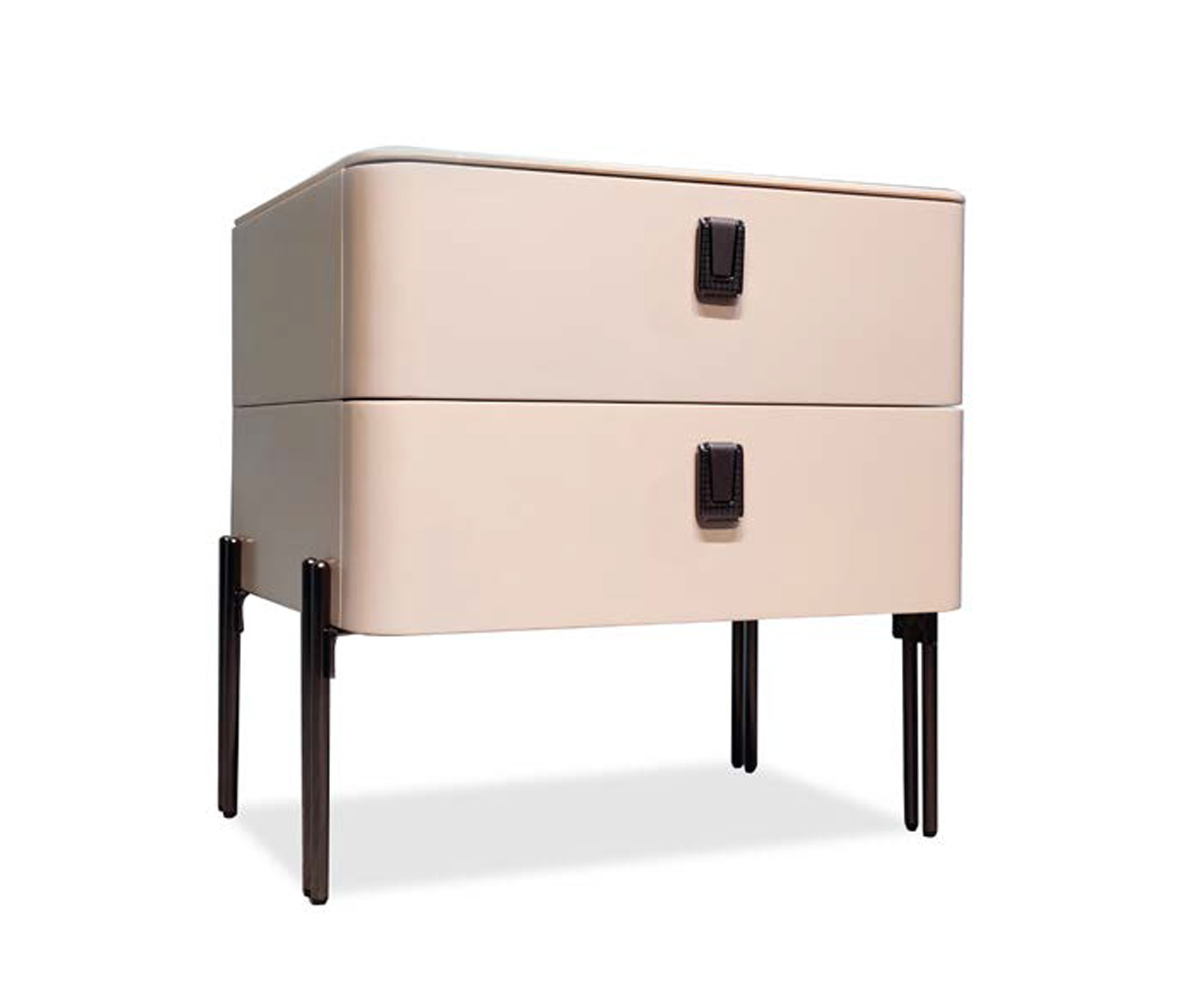 Modern Solid Wood Nightstand with Two Drawers, DFUP 5005 2 02