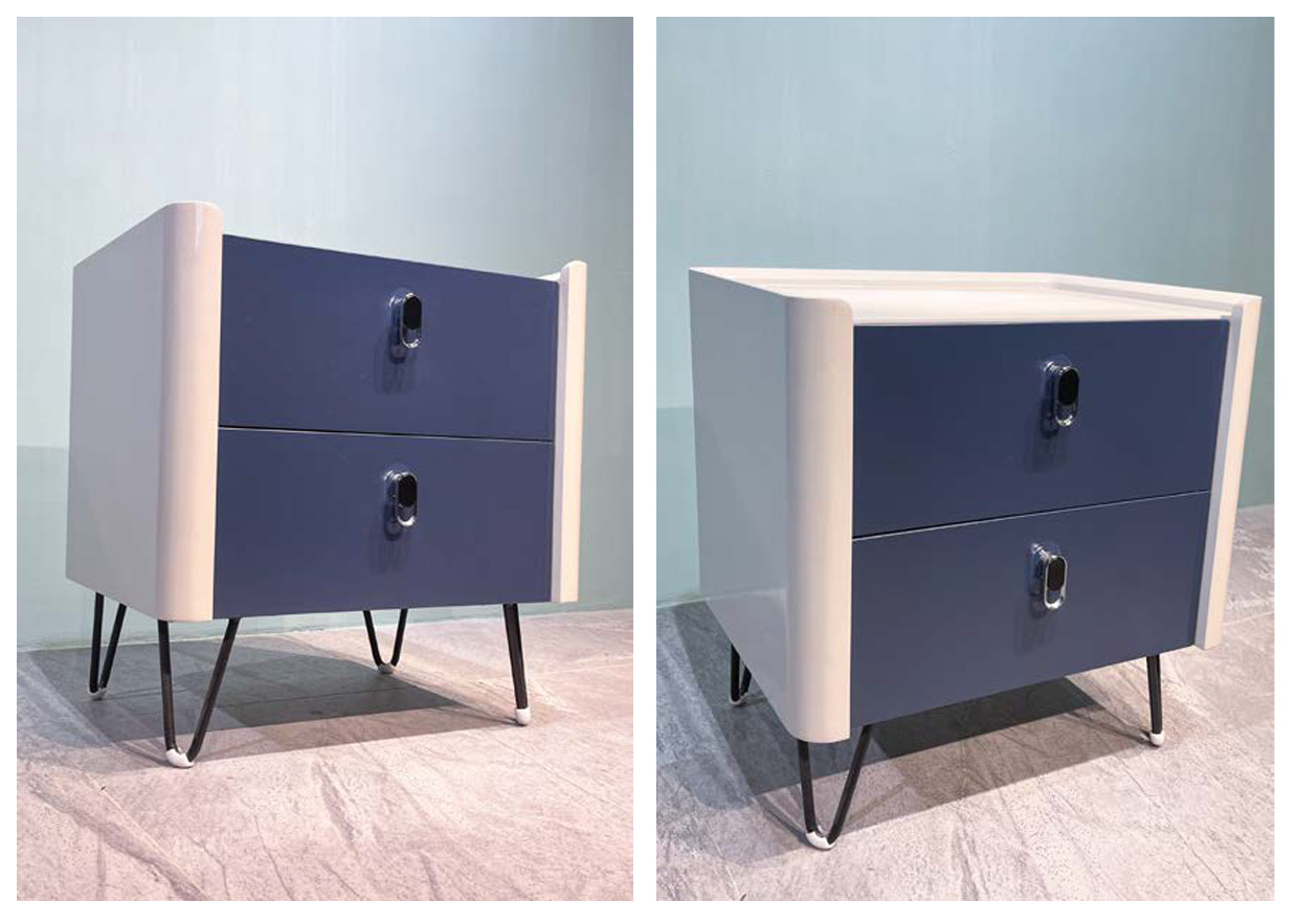 Classic Solid Wood Nightstand with Two Drawers, DFUP 5015 03