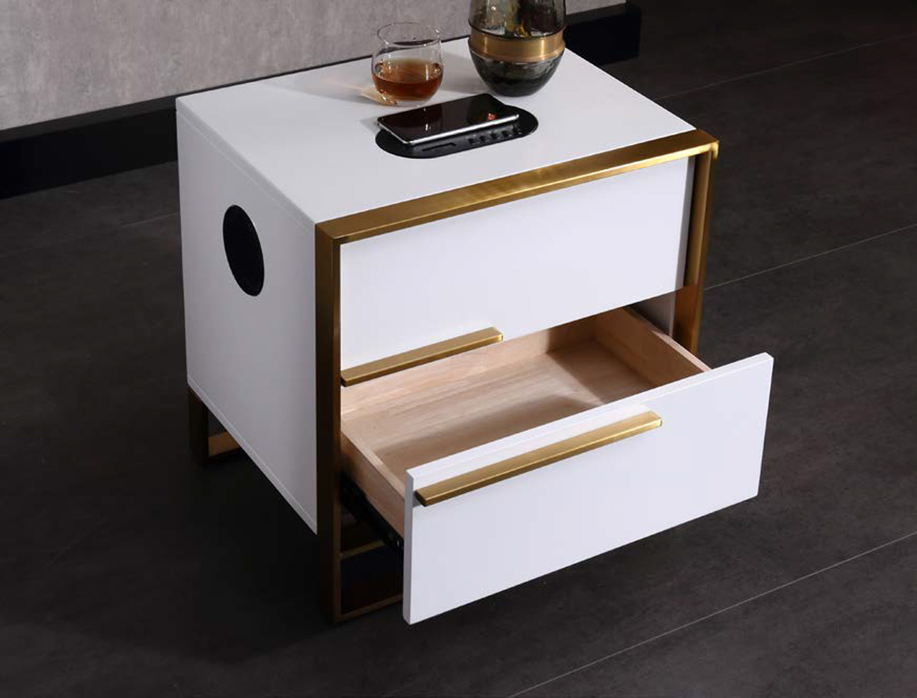 Minimalist Solid Wood Nightstand with Clean Design, DFUP 5037 02