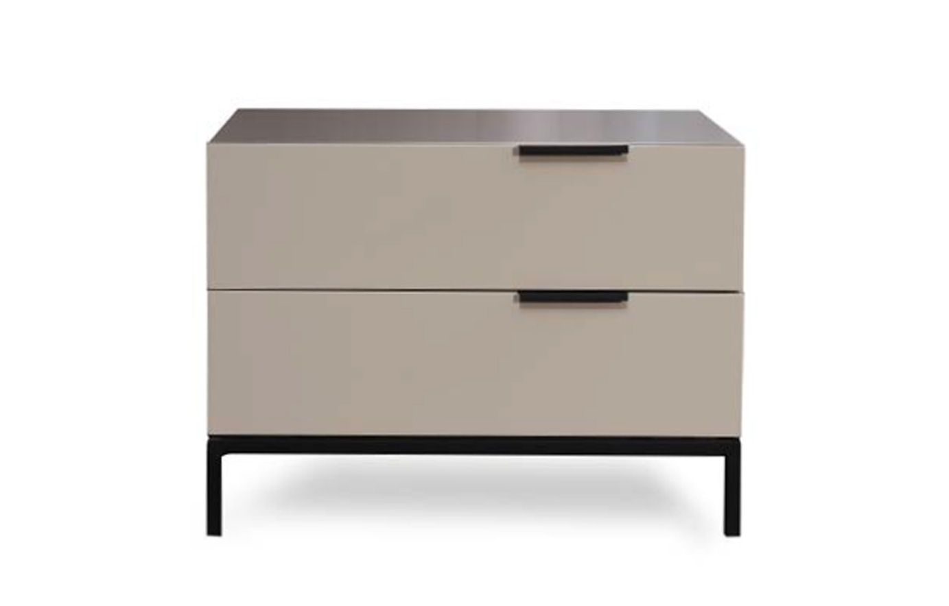 Chic Solid Wood Nightstand with Two Drawers, DFUP 5044 02