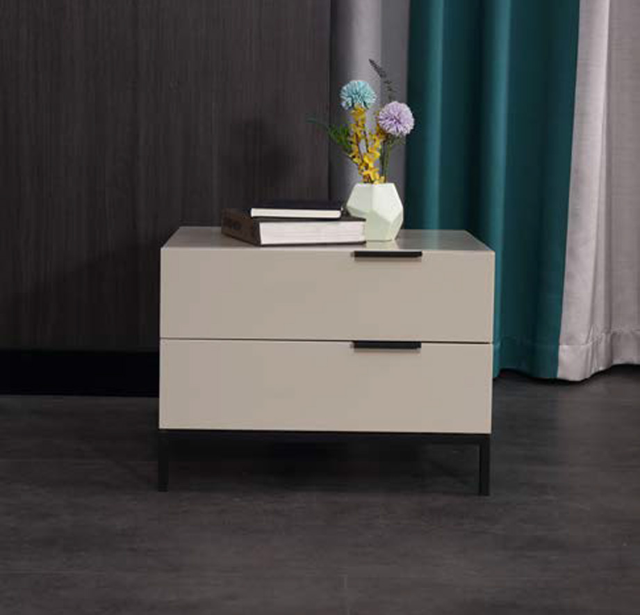 Chic Solid Wood Nightstand with Two Drawers, DFUP 5044 03