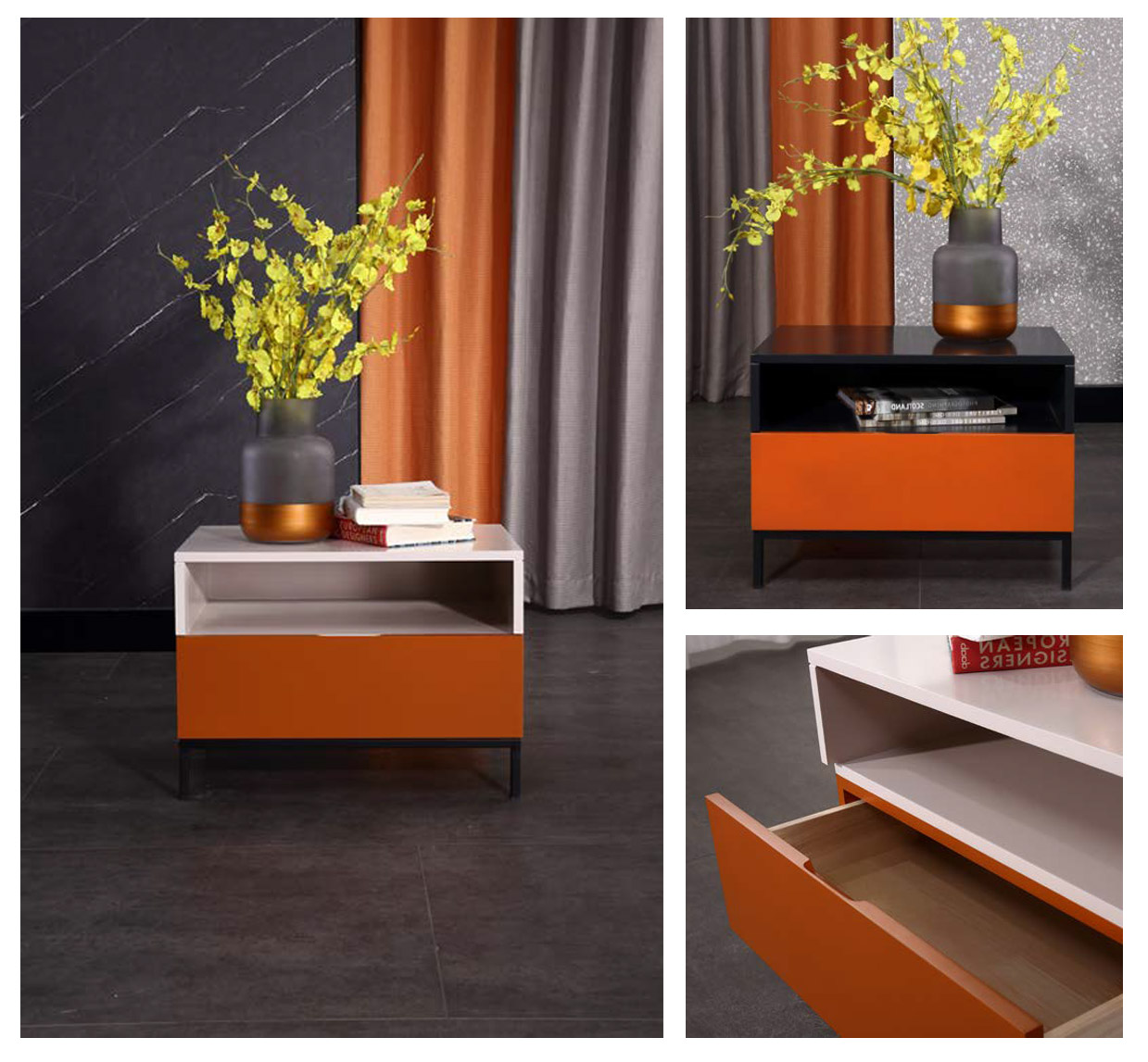 Classic Solid Wood Nightstand with Minimalist Appeal, DFUP 5078 04