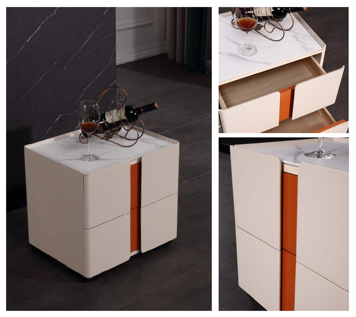 Luxury Solid Wood Nightstand with Elegant Finish, DFUP 5115 05