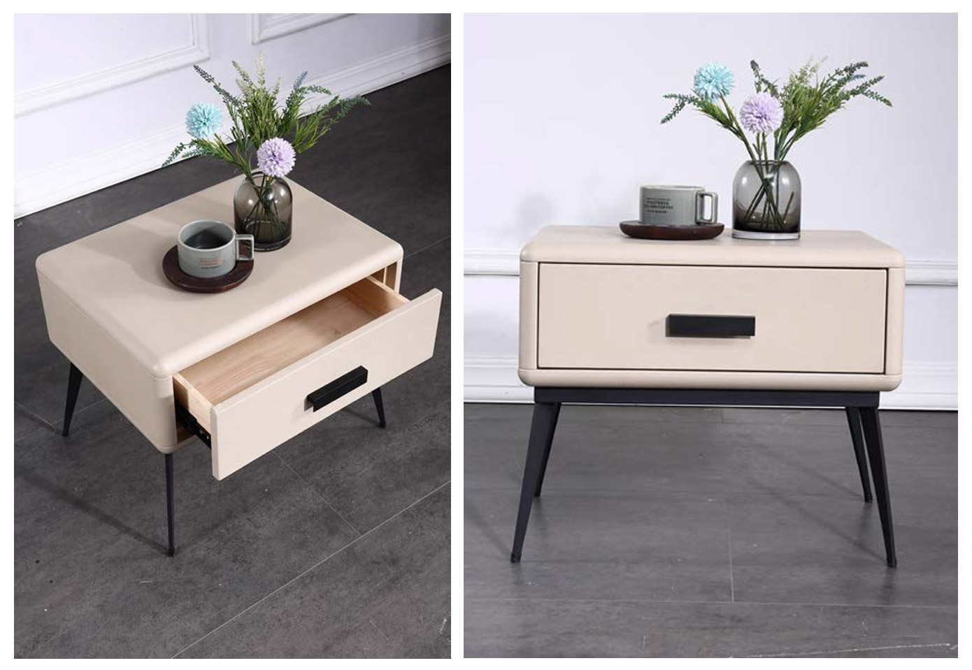 Chic Solid Wood Nightstand with Modern Style, DFUP 5146 03