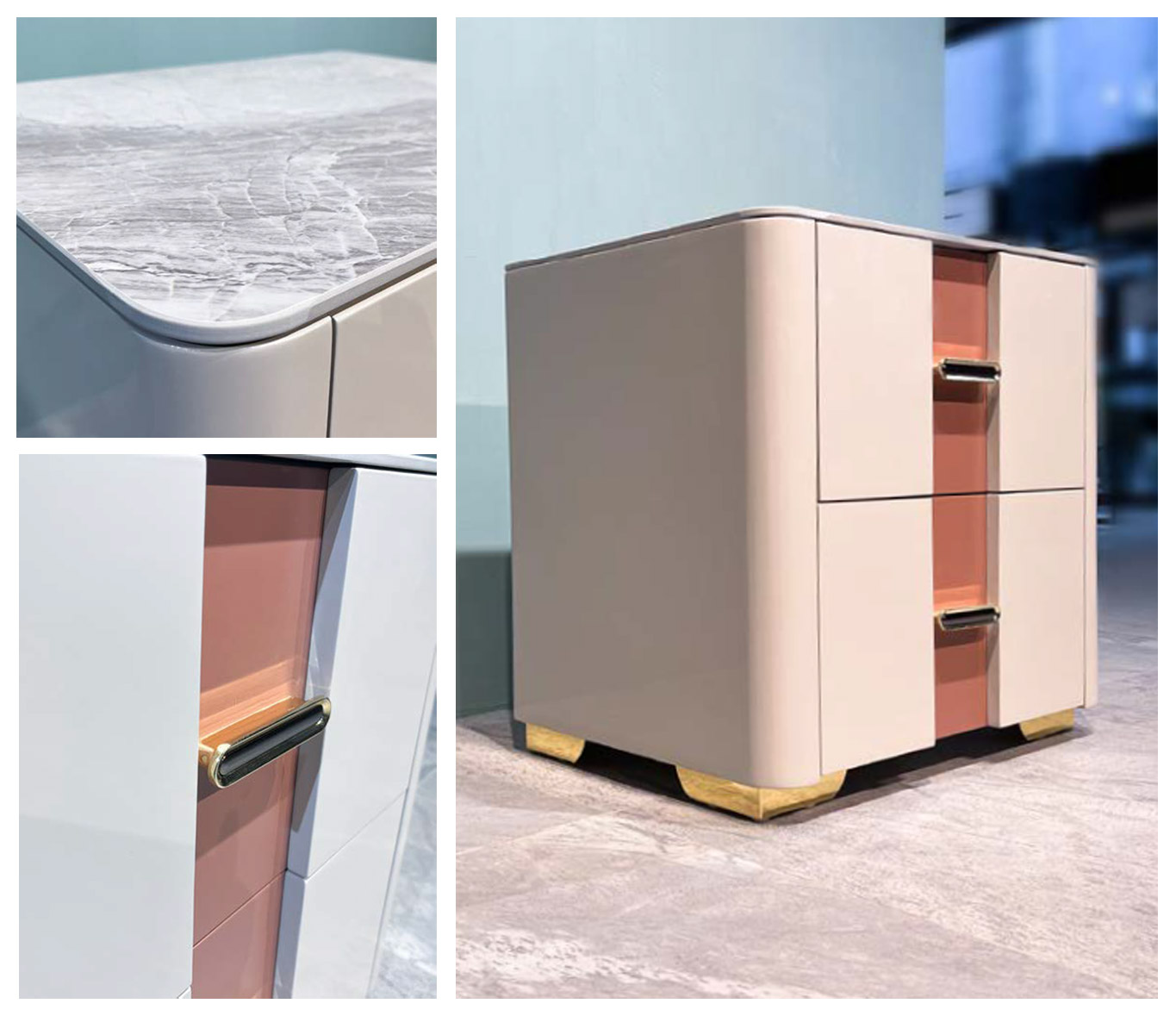 Luxury Solid Wood Nightstand with Sophisticated Look, DFUP 5153 02