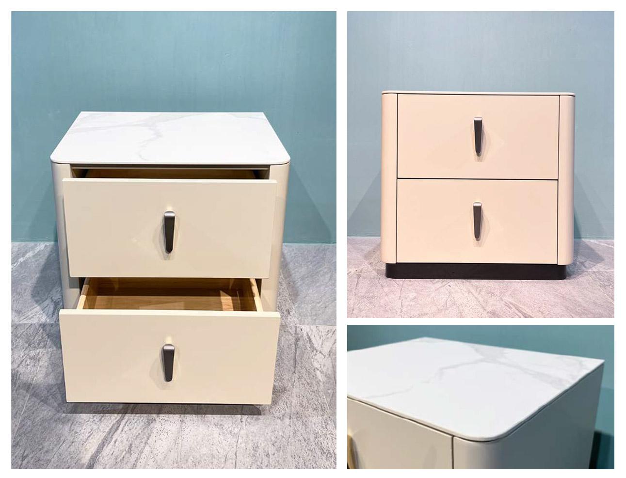 Elegant Solid Wood Nightstand with Sleek Look, DFUP 5154 03