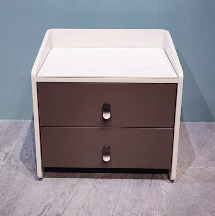 Contemporary Solid Wood Nightstand with Modern Elegance, DFUP 5157 03