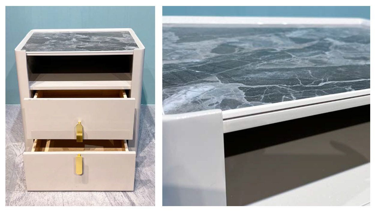 Elegant Solid Wood Nightstand with Refined Design, DFUP 5159 03