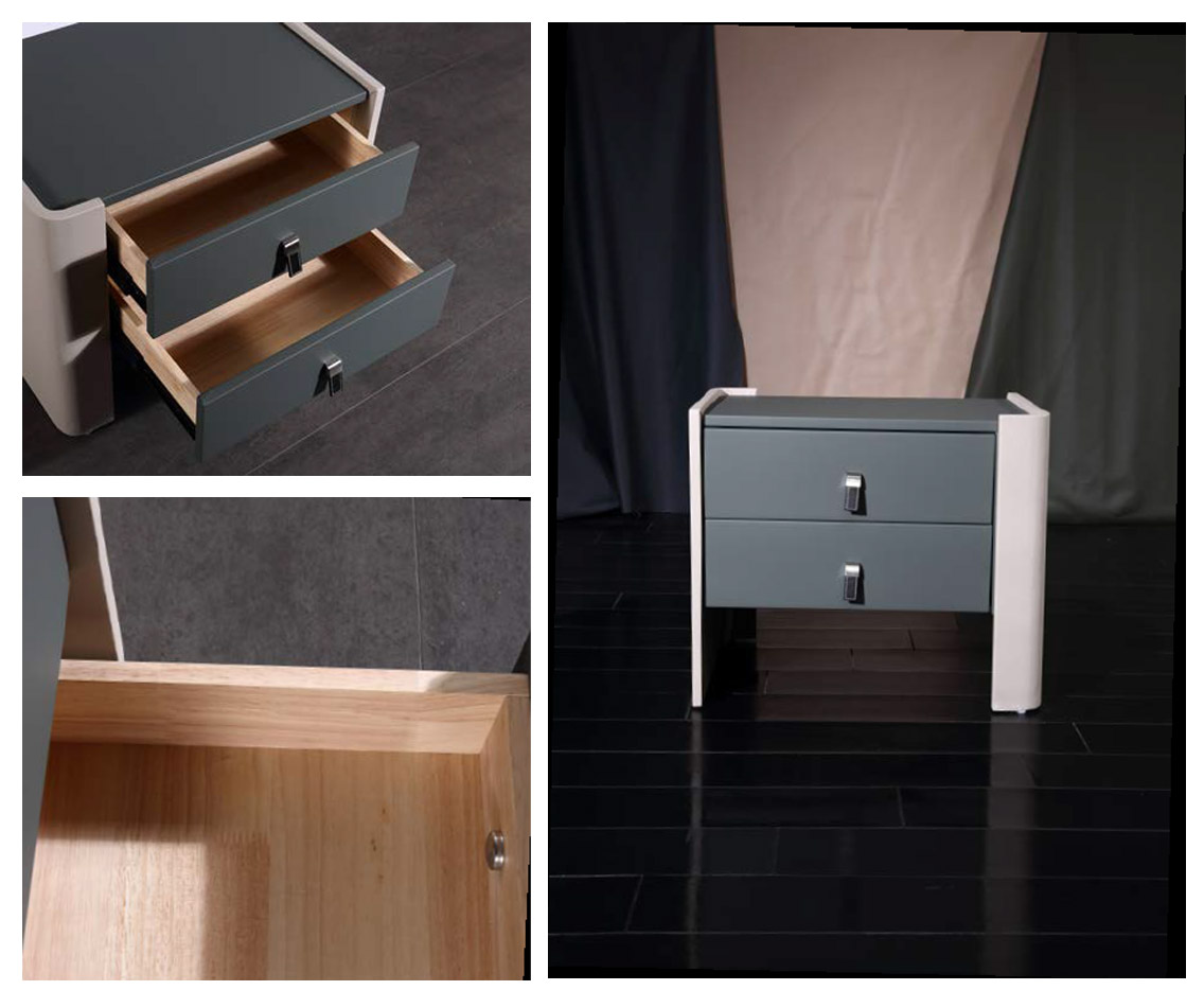Contemporary Solid Wood Nightstand with Modern Aesthetics, DFUP 5174 03