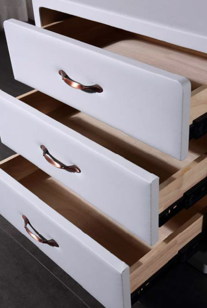 Classic Elegant Solid Wood Nightstand with Three Drawers, DFUP 5176 02