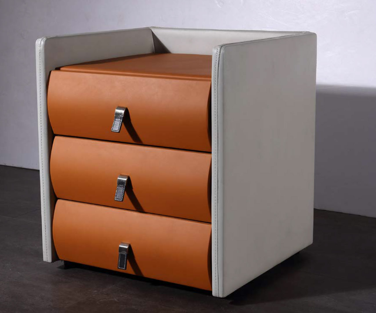 Elegant Solid Wood Nightstand with Three Drawers, DFUP 5177 02