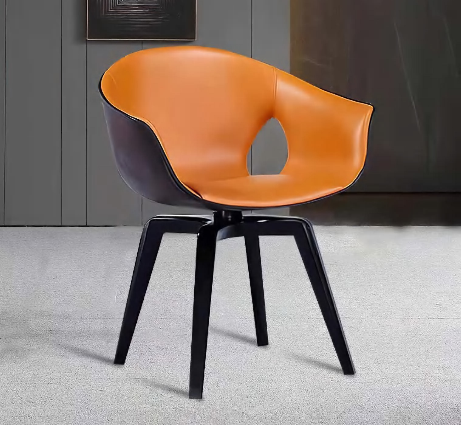 Comfy Dining Chair With Fibreglass Structure, DFUP 1074 01