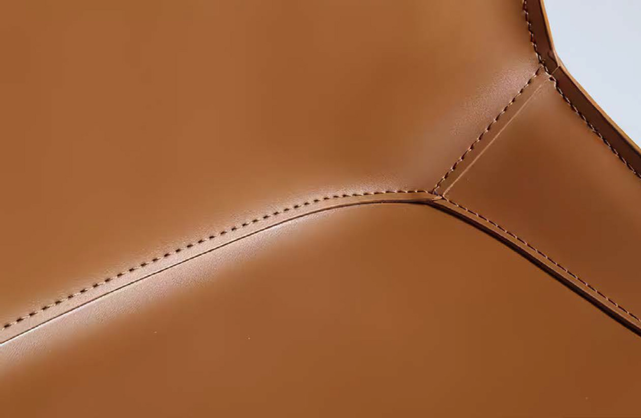 Luxurious Dining Chair With Saddle Leather Upholstery, DFUP 1099 03