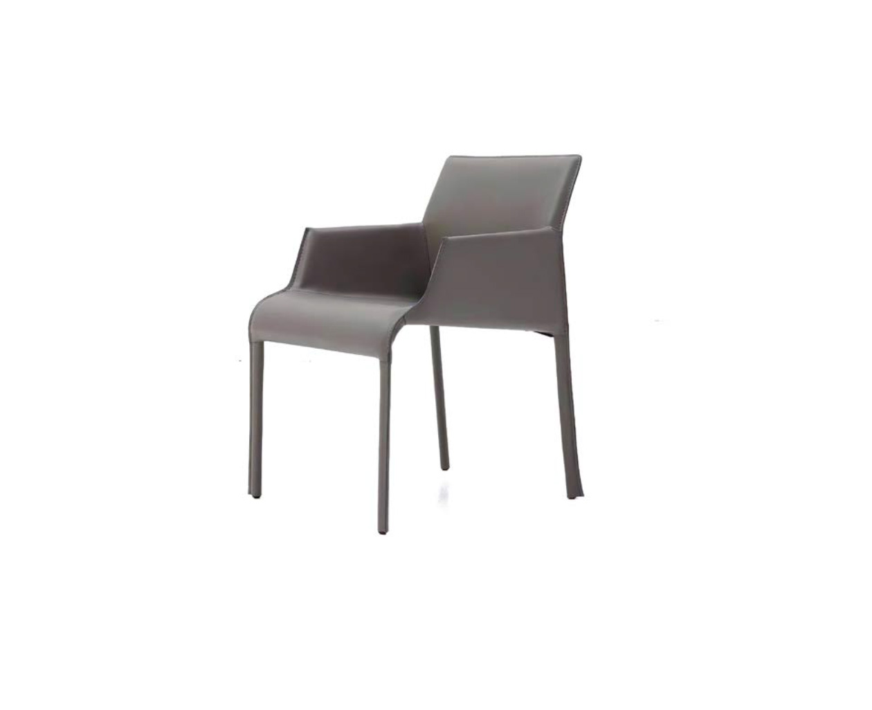 Chic Dining Chair With Saddle Leather Upholstery, DFUP 1102 02