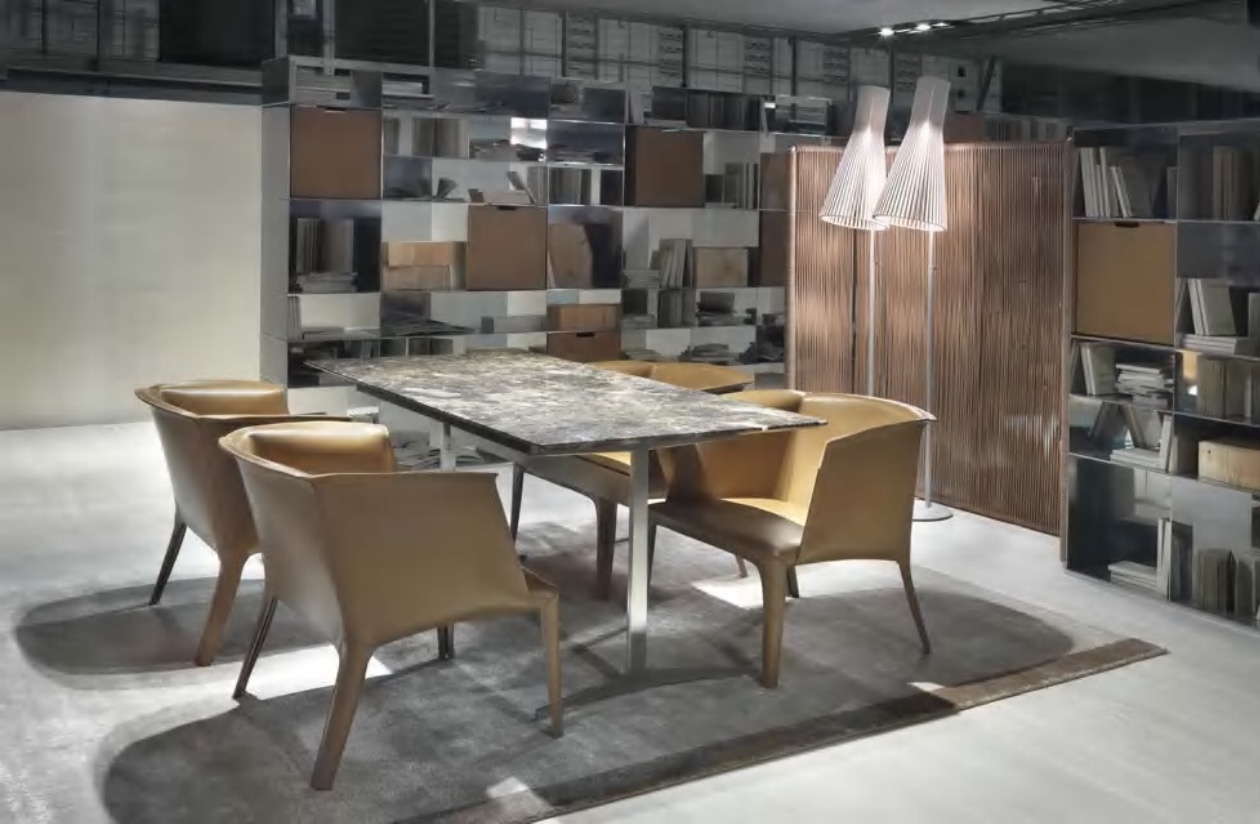 Spacious Dining Chair With Saddle Leather Upholstery, DFUP 1104 01