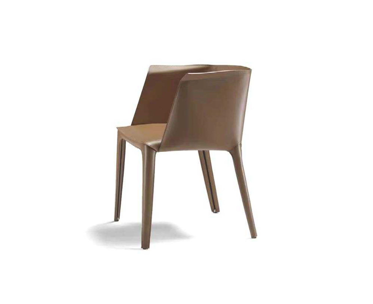 Spacious Dining Chair With Saddle Leather Upholstery, DFUP 1104 03