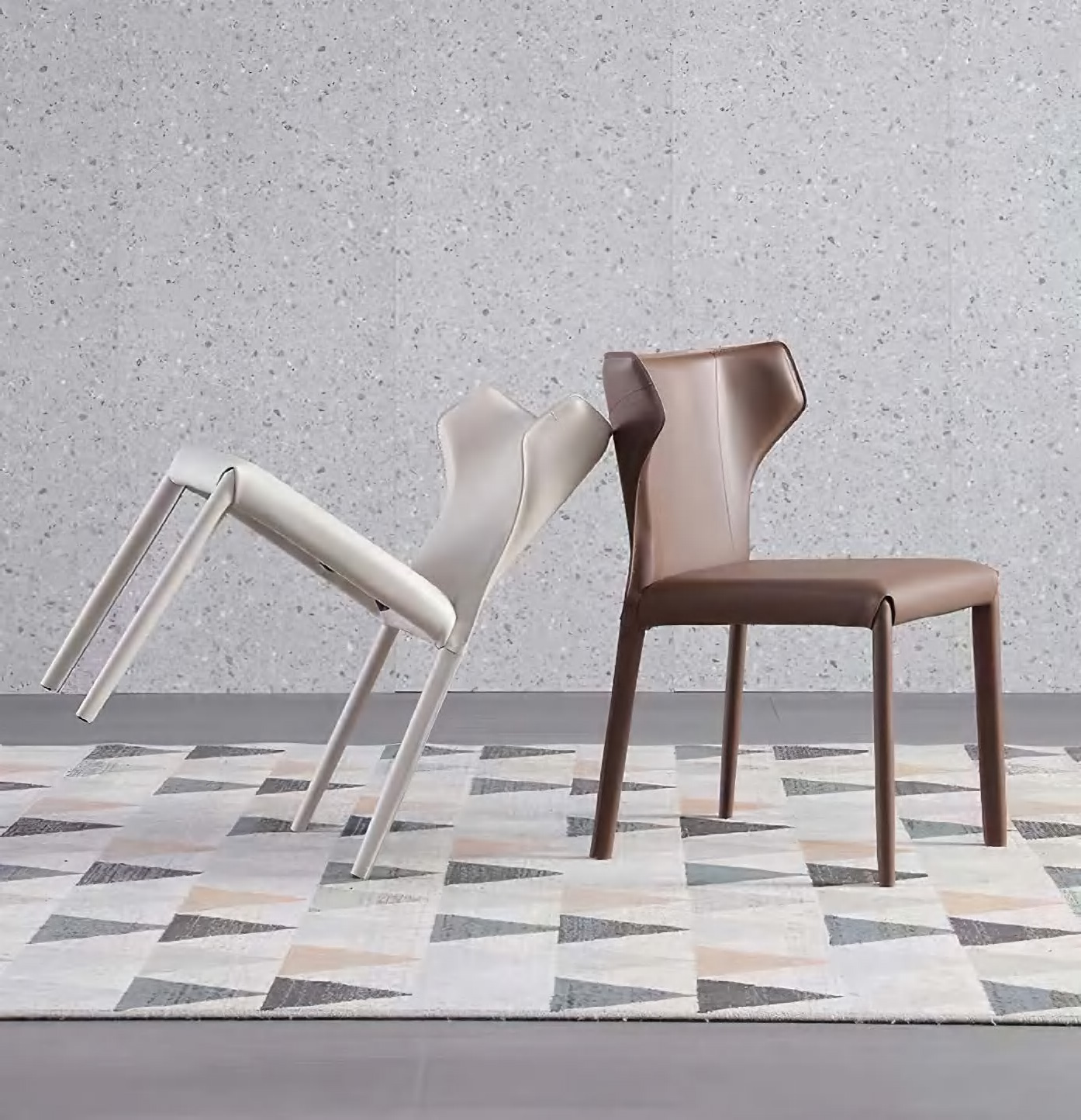 Vibrant Dining Chair With Saddle Leather Upholstery, DFUP 1106 03