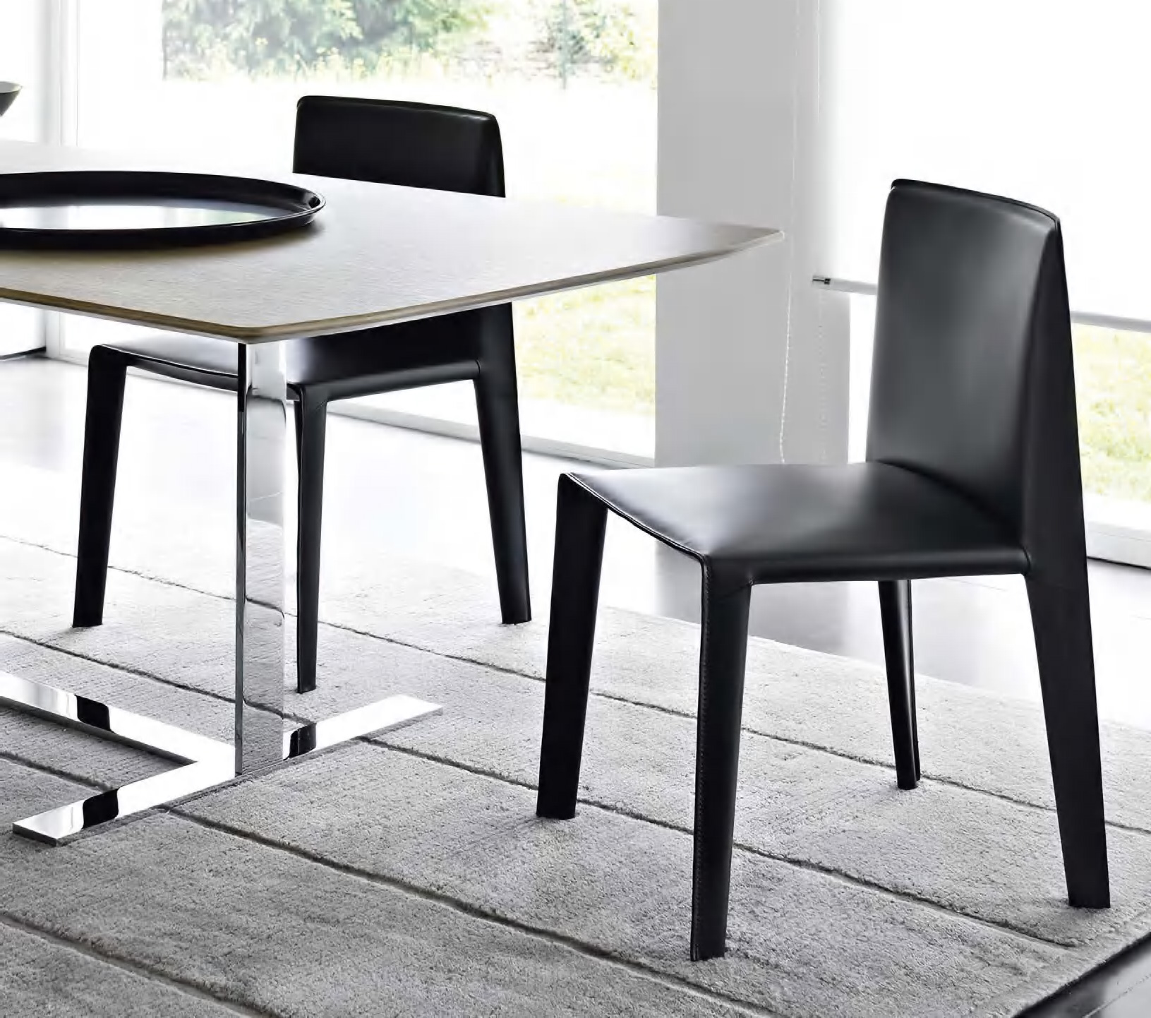 Elegant Dining Chair With Saddle Leather Upholstery, DFUP 1107 01